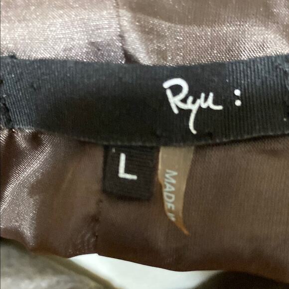 Ryu | Brown Asymmetrical Drape Zip Jacket Peplum Unique Distressed Mad Max - Picture 2 of 11